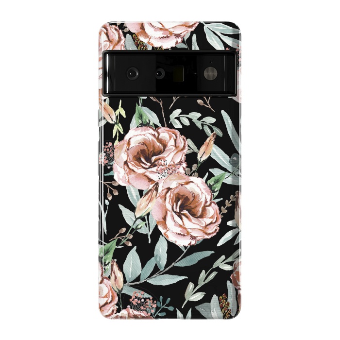 Pixel 6 Pro StrongFit Floral Explosion Black by Anis Illustration
