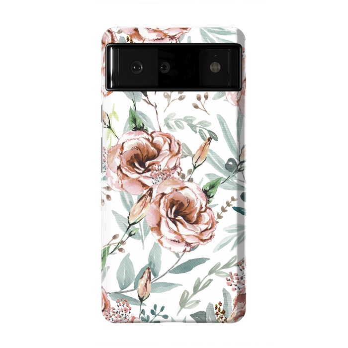 Pixel 6 StrongFit Floral Explosion White by Anis Illustration