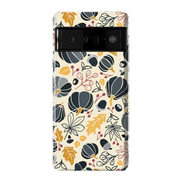 Pixel 6 Pro StrongFit Fall Fruits in Navy and Yellow by Paula Ohreen