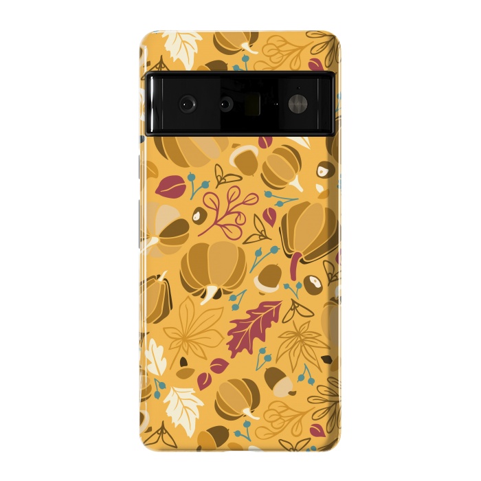 Pixel 6 Pro StrongFit Fall Fruits in Mustard and Red by Paula Ohreen