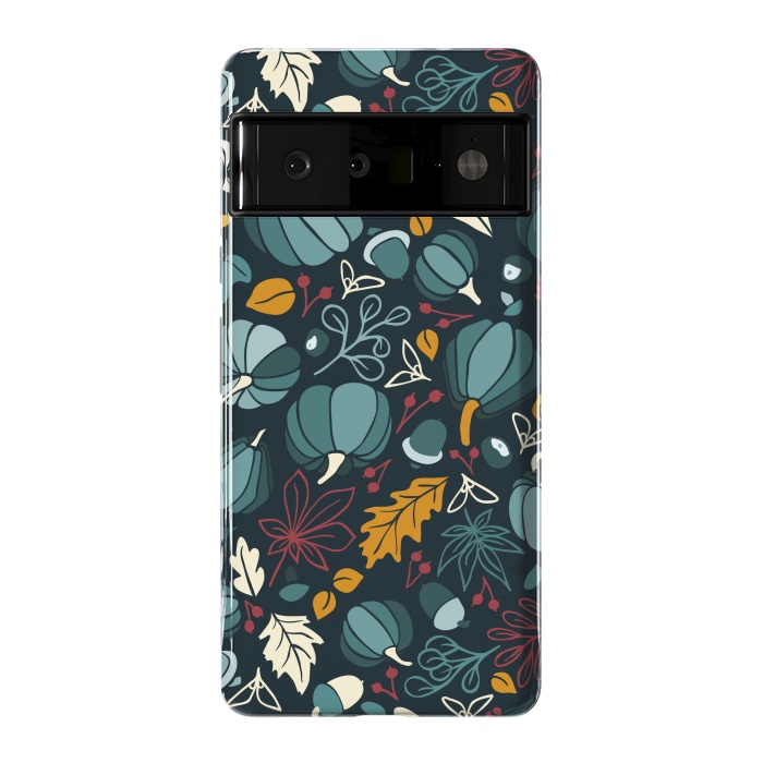 Pixel 6 Pro StrongFit Fall Fruits in Navy and Red by Paula Ohreen