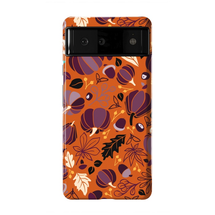 Pixel 6 StrongFit Fall Fruits in Orange and Purple by Paula Ohreen