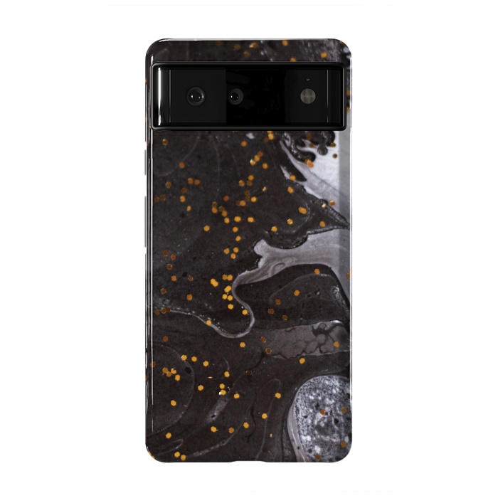 Pixel 6 StrongFit glitter marble black white by haroulita
