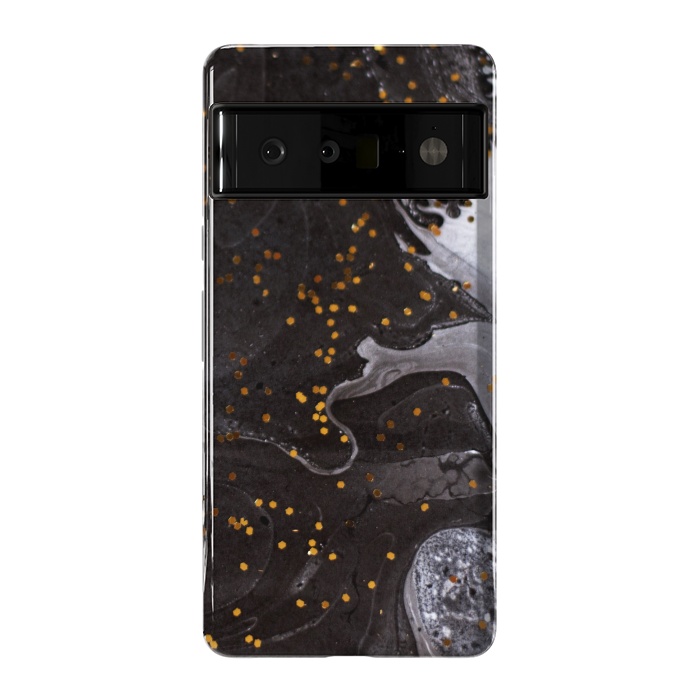 Pixel 6 Pro StrongFit glitter marble black white by haroulita