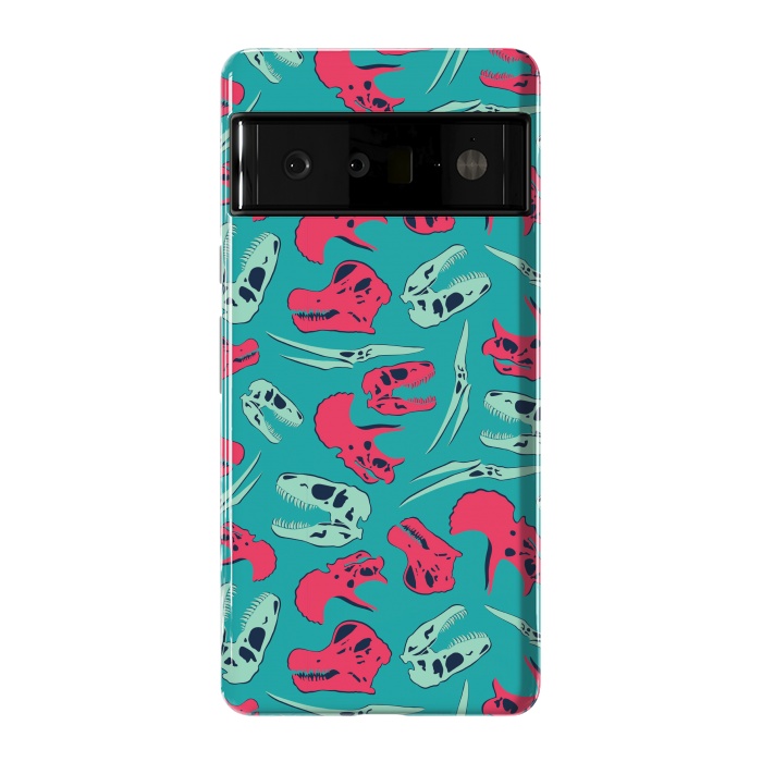 Pixel 6 Pro StrongFit Skull Roll - Teal by Melissa Lee