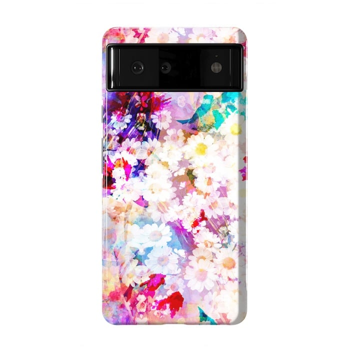 Pixel 6 StrongFit Colorful watercolor daisy petals by Oana 