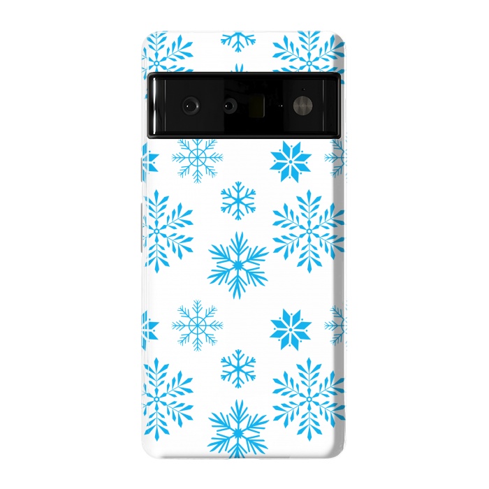 Pixel 6 Pro StrongFit blue snowflakes pattern by MALLIKA