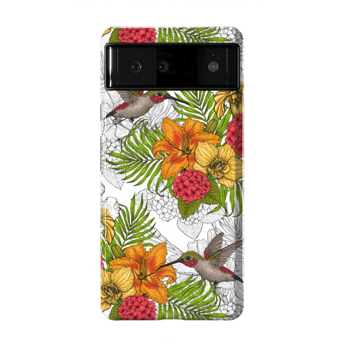 Pixel 6 StrongFit Hummingbirds and tropical bouquet by Katerina Kirilova