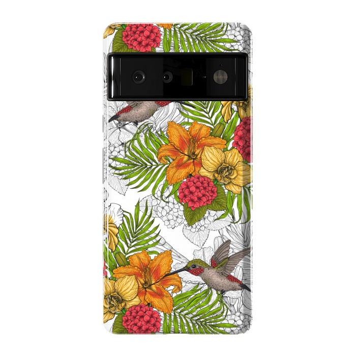 Pixel 6 Pro StrongFit Hummingbirds and tropical bouquet by Katerina Kirilova