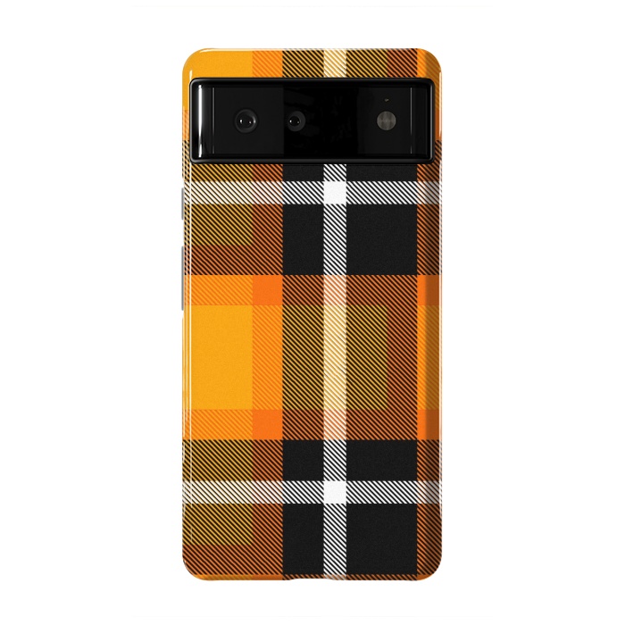 Pixel 6 StrongFit Orange Scottish Plaid by TMSarts