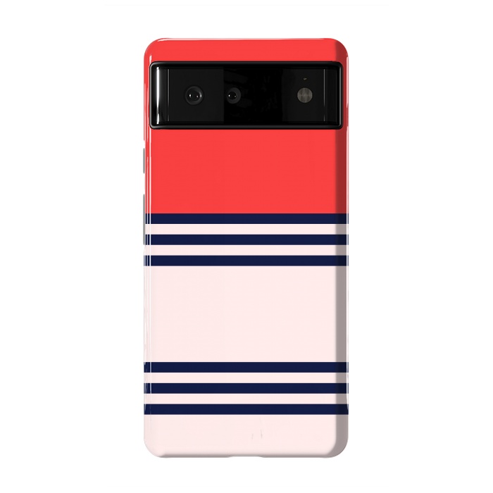 Pixel 6 StrongFit Red Retro Stripes by TMSarts