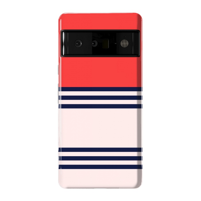 Pixel 6 Pro StrongFit Red Retro Stripes by TMSarts