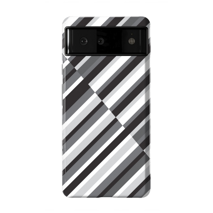 Pixel 6 StrongFit Black Crossing Striped by TMSarts