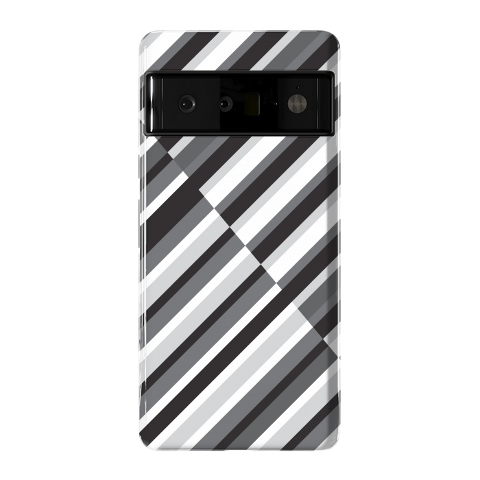 Pixel 6 Pro StrongFit Black Crossing Striped by TMSarts