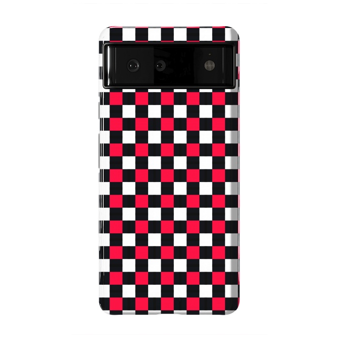 Pixel 6 StrongFit Red and Black Checkered by TMSarts
