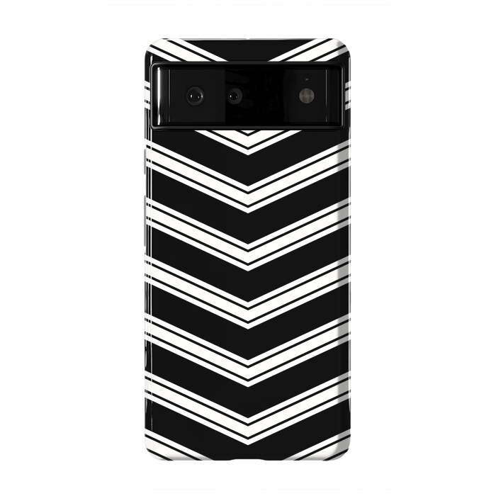 Pixel 6 StrongFit Black And White Chevrons by TMSarts