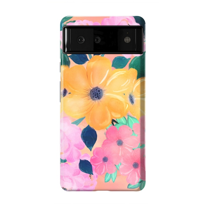 Pixel 6 StrongFit Cute Colorful Romantic Watercolor Flowers  by InovArts