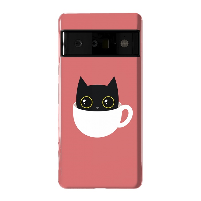 Pixel 6 Pro StrongFit Coffee cat by Laura Nagel