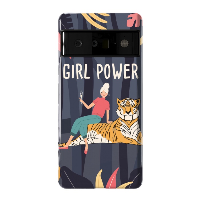 Pixel 6 Pro StrongFit Girl Power - Woman and Tiger by Jelena Obradovic