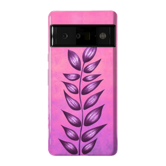 Pixel 6 Pro StrongFit Abstract Plant Surreal Botanical Art In Pink And Purple by Boriana Giormova