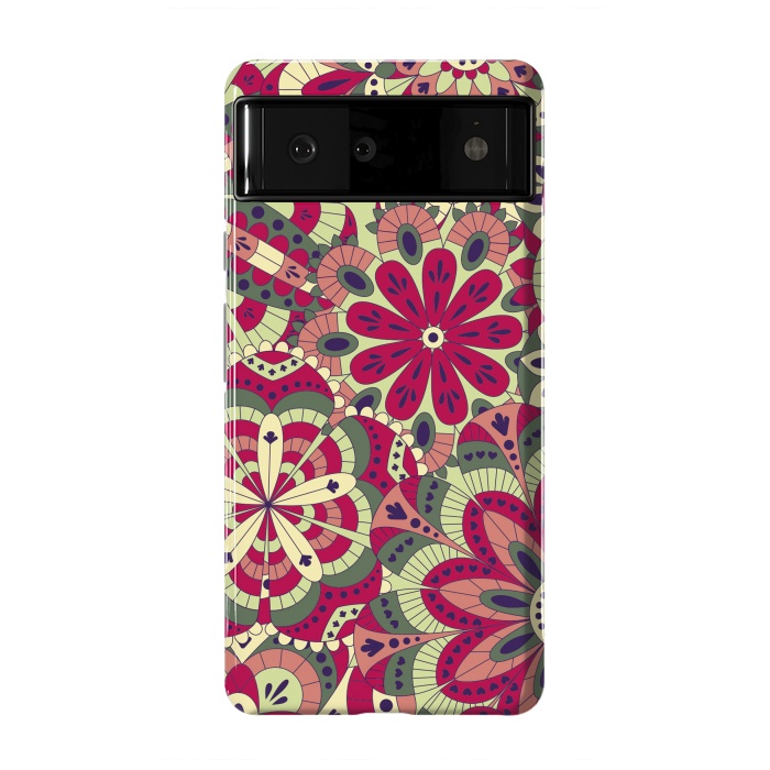 Pixel 6 StrongFit Floral Made with Many Mandalas by ArtsCase