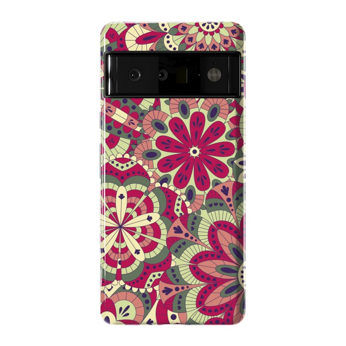 Pixel 6 Pro StrongFit Floral Made with Many Mandalas by ArtsCase
