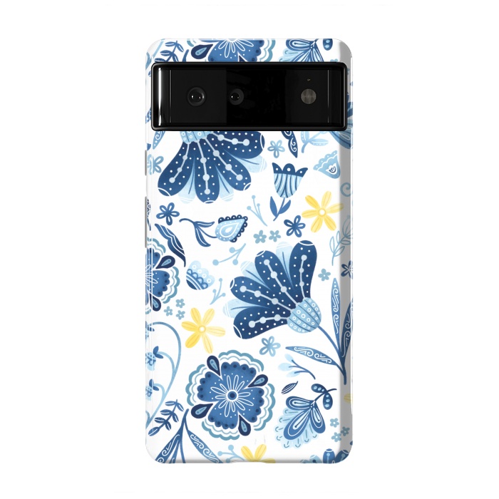 Pixel 6 StrongFit Intricate Blue Floral by Noonday Design