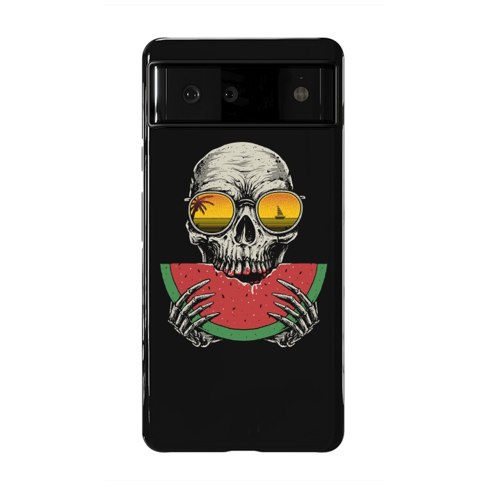 Pixel 6 StrongFit Watermelon Skull by Afif Quilimo