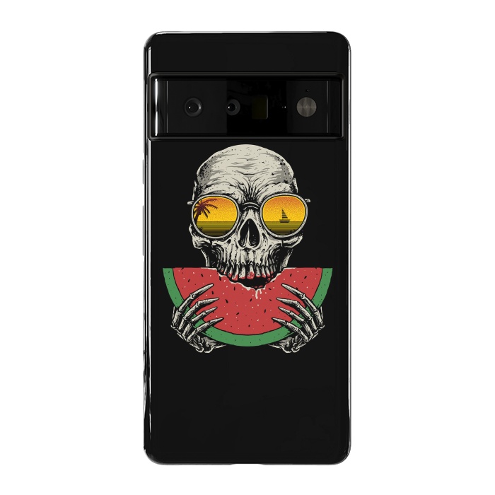 Pixel 6 Pro StrongFit Watermelon Skull by Afif Quilimo