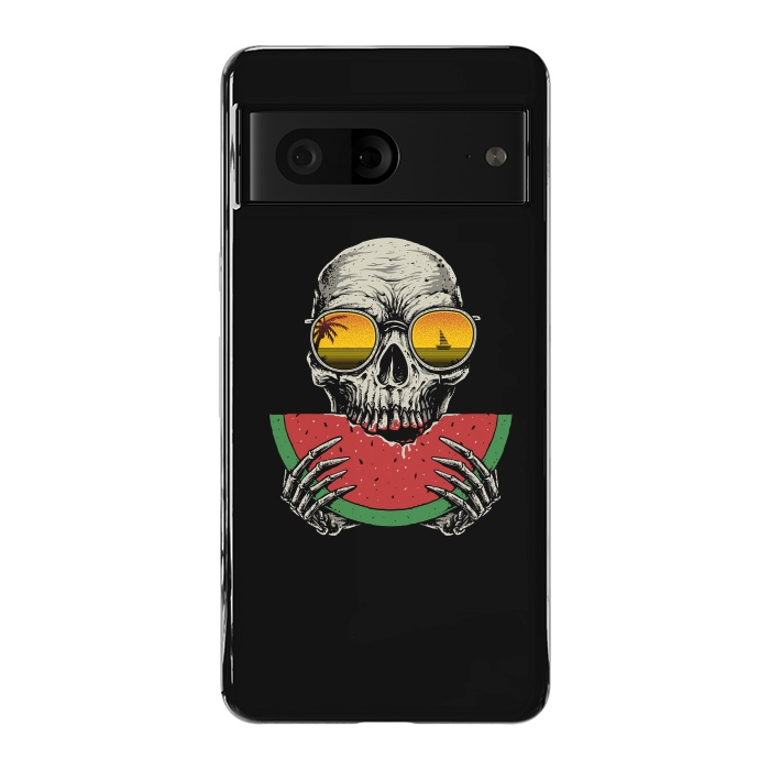 Pixel 7 StrongFit Watermelon Skull by Afif Quilimo