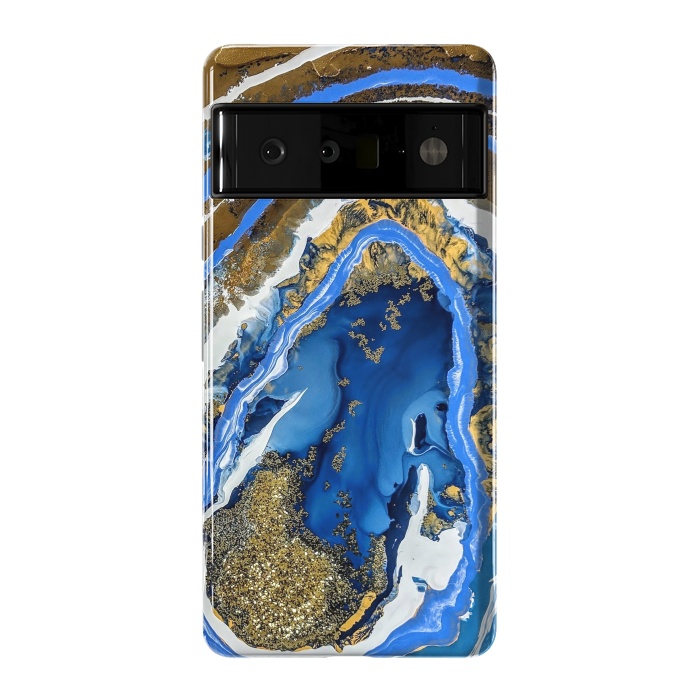 Pixel 6 Pro StrongFit Gold and blue geode  by Winston