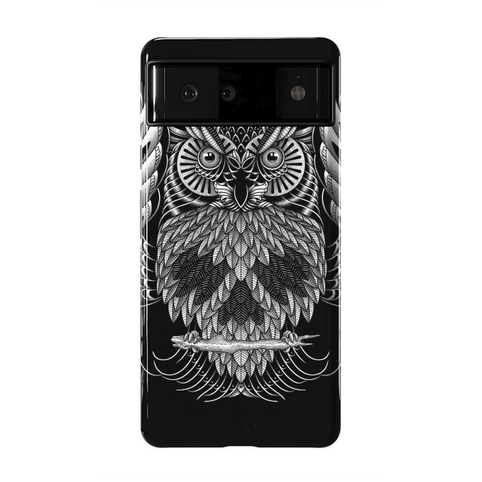 Pixel 6 StrongFit Owl Skull Ornate (Dark) by Afif Quilimo