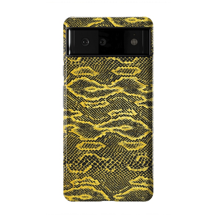 Pixel 6 StrongFit Black and Gold Snake Skin I by Art Design Works