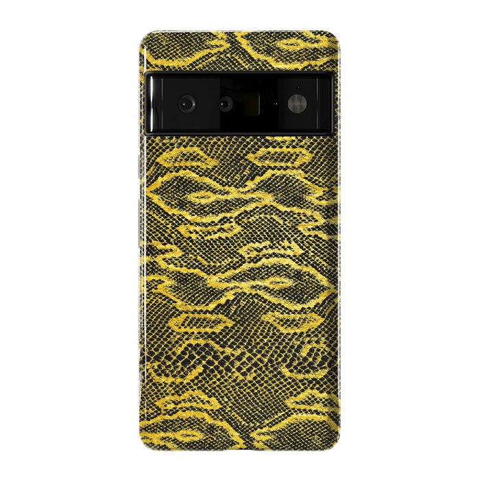 Pixel 6 Pro StrongFit Black and Gold Snake Skin I by Art Design Works