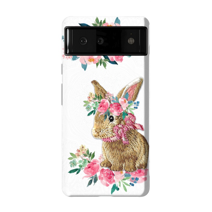 Pixel 6 StrongFit Flower Friends Bunny Lace by Monika Strigel