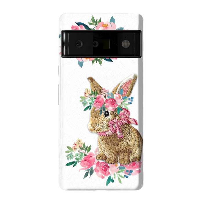Pixel 6 Pro StrongFit Flower Friends Bunny Lace by Monika Strigel