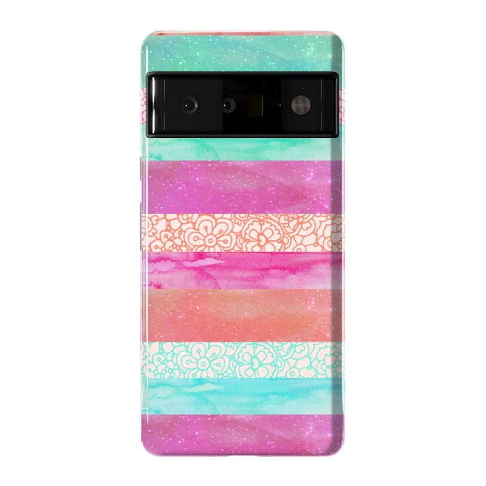 Pixel 6 Pro StrongFit Tropical Stripes by Tangerine-Tane
