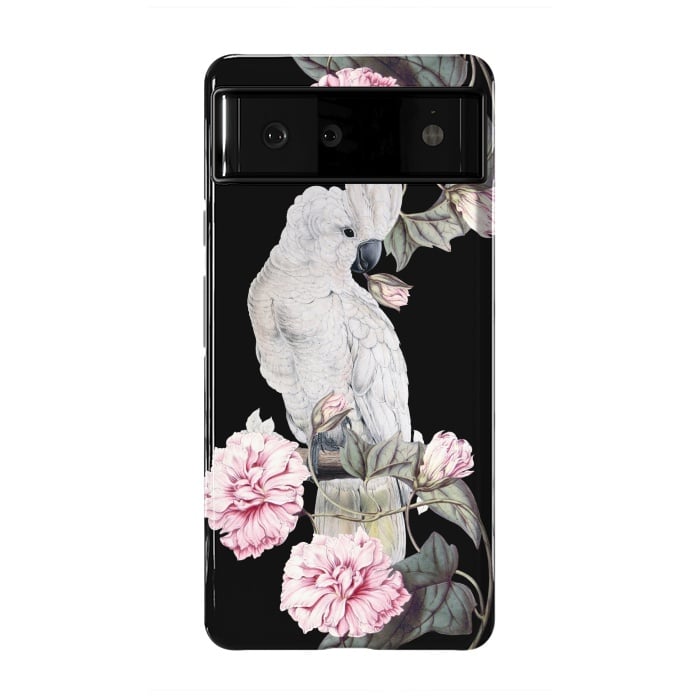 Pixel 6 StrongFit Nostalgic White Cockatoo With Pink Flowers by  Utart
