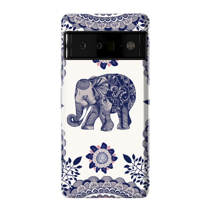Pixel 6 Pro StrongFit Floral Elephant by Rose Halsey