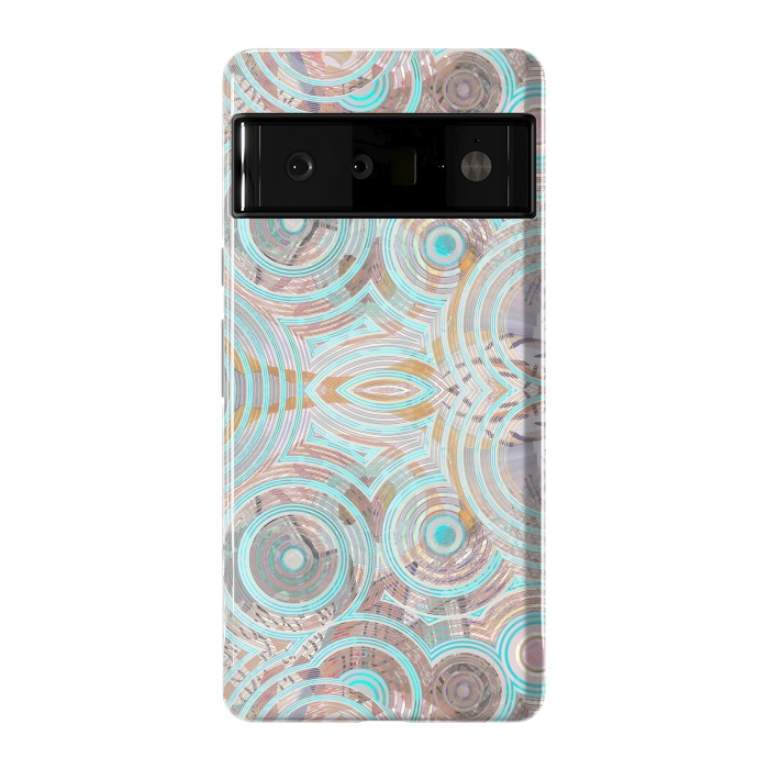 Pixel 6 Pro StrongFit Pastel playful African inspired circle sketch pattern by Oana 