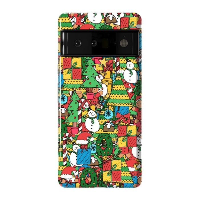 Pixel 6 Pro StrongFit Merry Christmas pattern by Steve Wade (Swade)