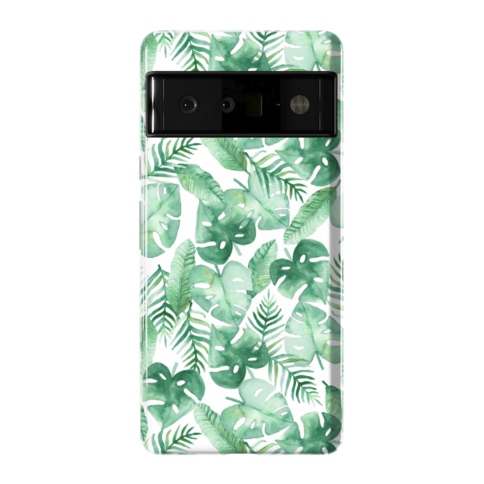 Pixel 6 Pro StrongFit Tropical Jungle on White by Tangerine-Tane