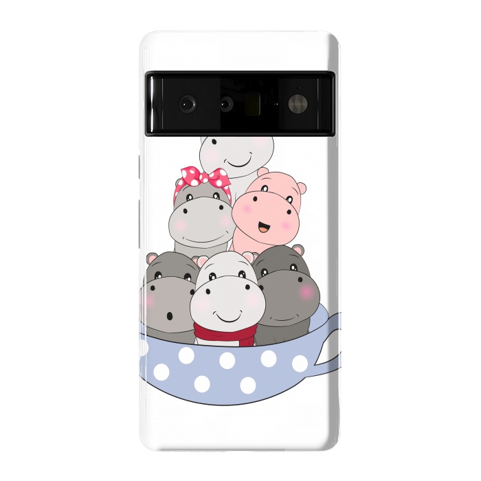 Pixel 6 Pro StrongFit cute hippos by haroulita