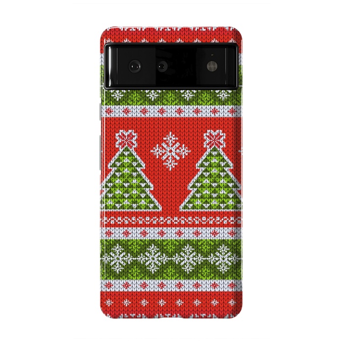 Pixel 6 StrongFit Ugly christmas sweater pattern  by Winston