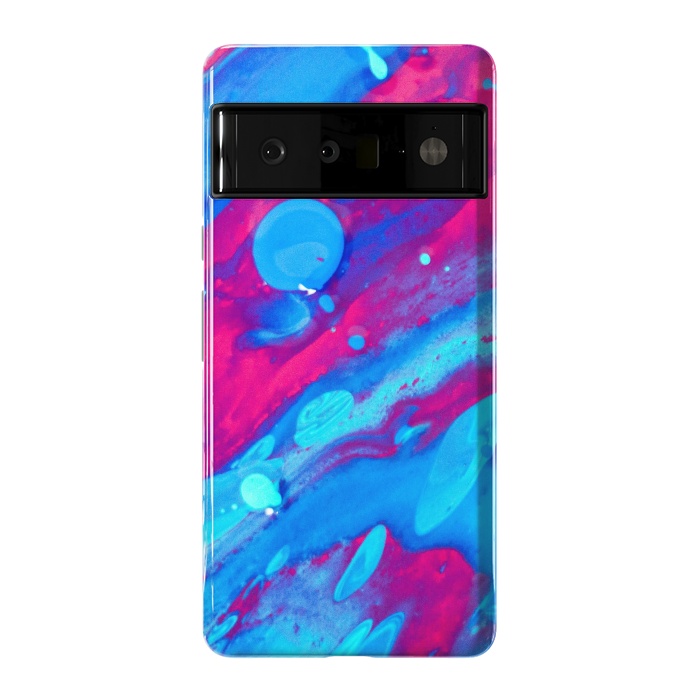 Pixel 6 Pro StrongFit Pink and blue abstract painting  by Winston