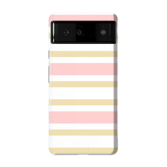 Pixel 6 StrongFit pink golden stripes pattern by MALLIKA