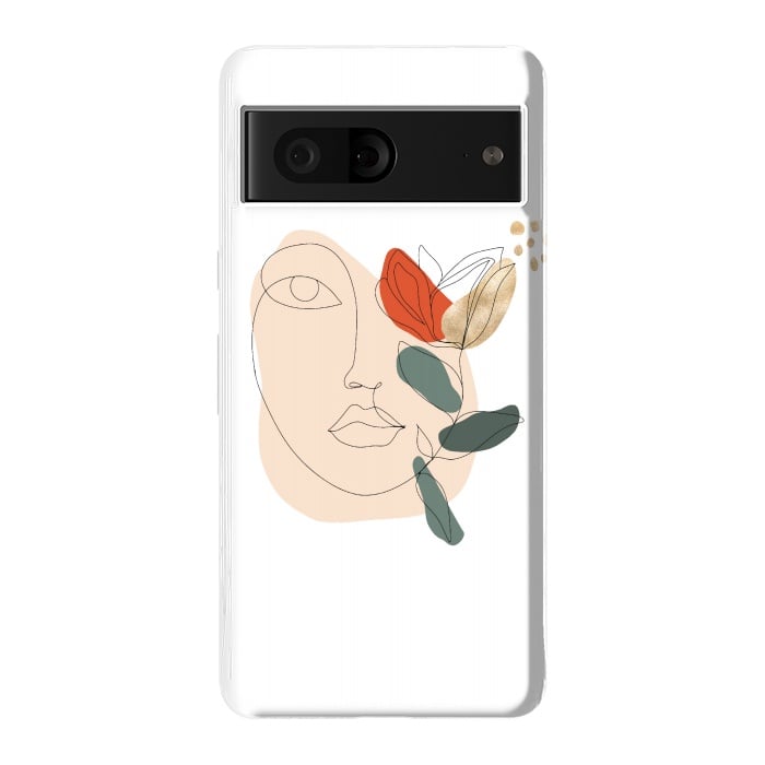 Pixel 7 StrongFit Lineart Face Floral  by DaDo ART