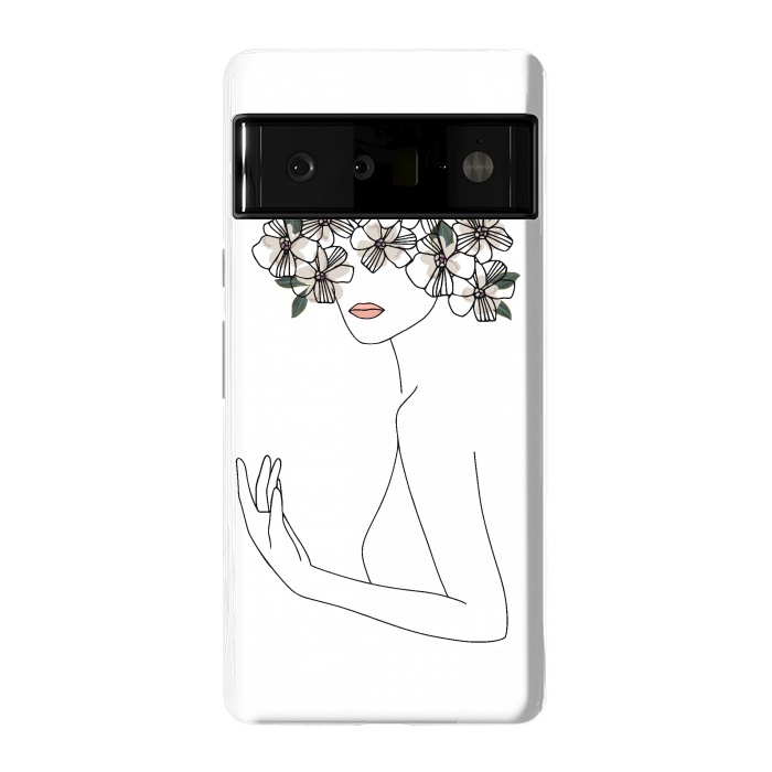 Pixel 6 Pro StrongFit Lineart - Nymph Girl Floral by DaDo ART
