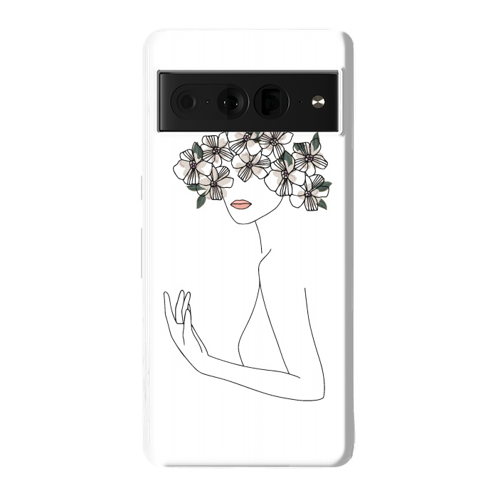 Pixel 7 Pro StrongFit Lineart - Nymph Girl Floral by DaDo ART