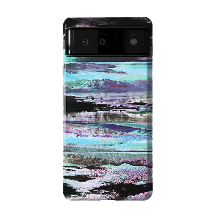 Pixel 6 StrongFit Stylised blue purple mountain landscape by Oana 
